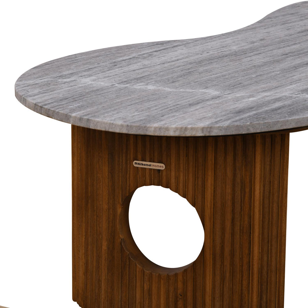 Orbis Marble Top Center Table Set of 2- Walnut