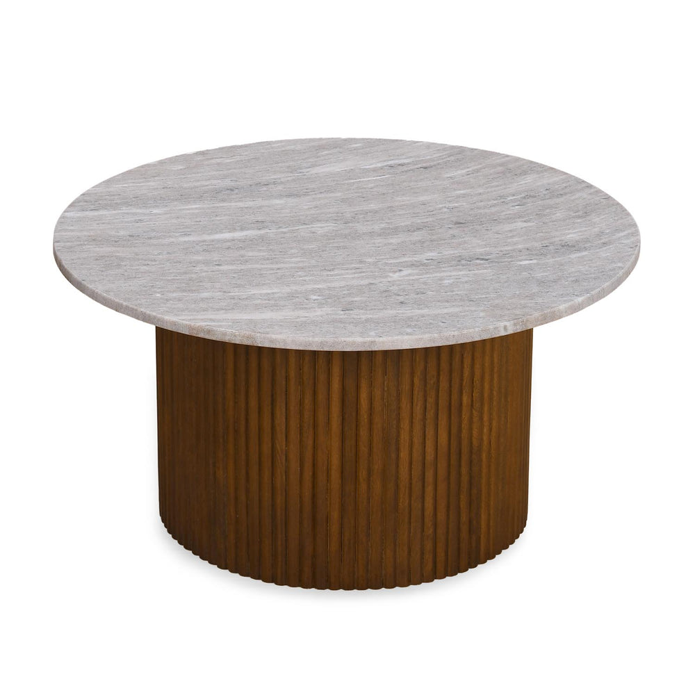 Orbis Marble Top Center Table Set of 2- Walnut