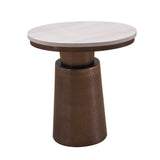 Mura Marble Top Side Table- Bronze