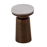 Mura Marble Top Side Table- Bronze