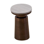 Mura Marble Top Side Table- Bronze