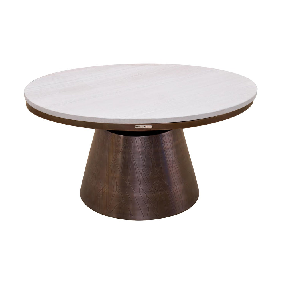 Mura Marble Top Center Table- Bronze