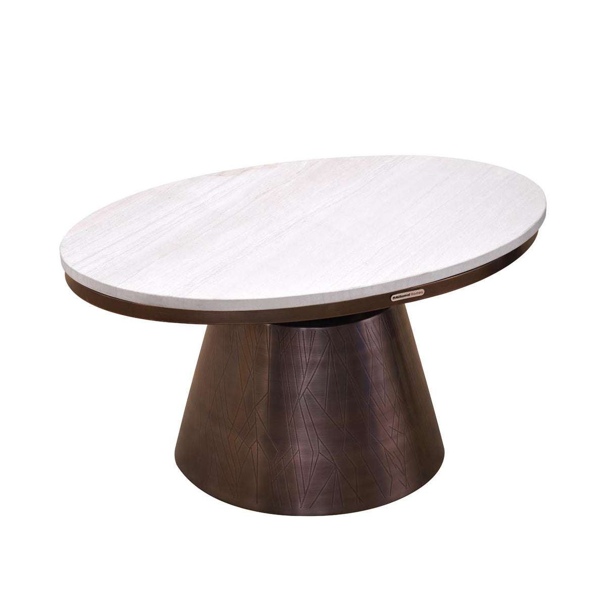 Mura Marble Top Center Table- Bronze