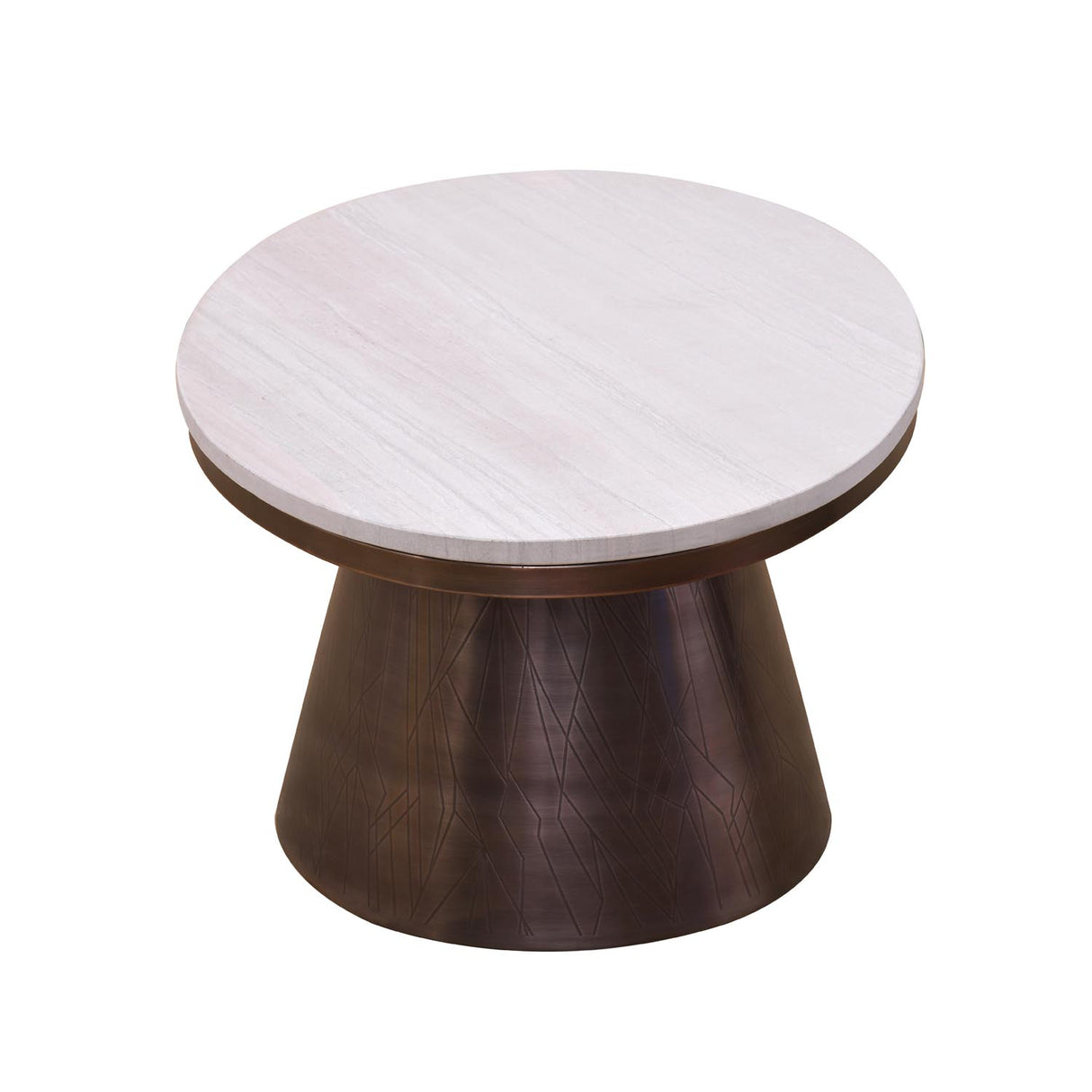 Mura Marble Top Center Table- Bronze