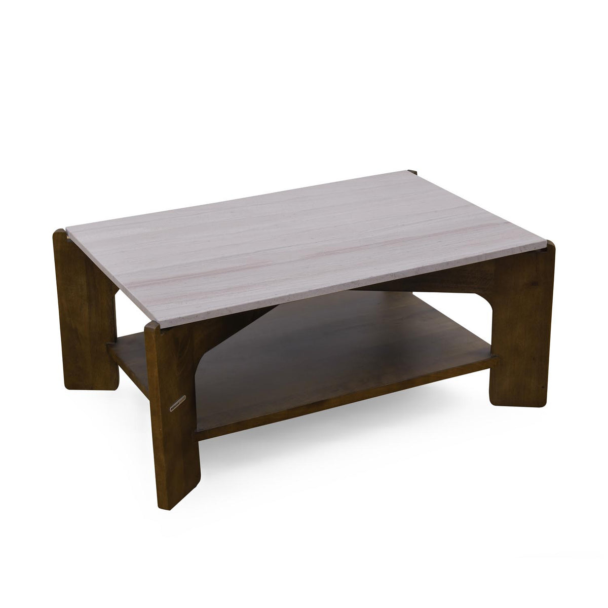 Okan Marble Top Center Table- Walnut