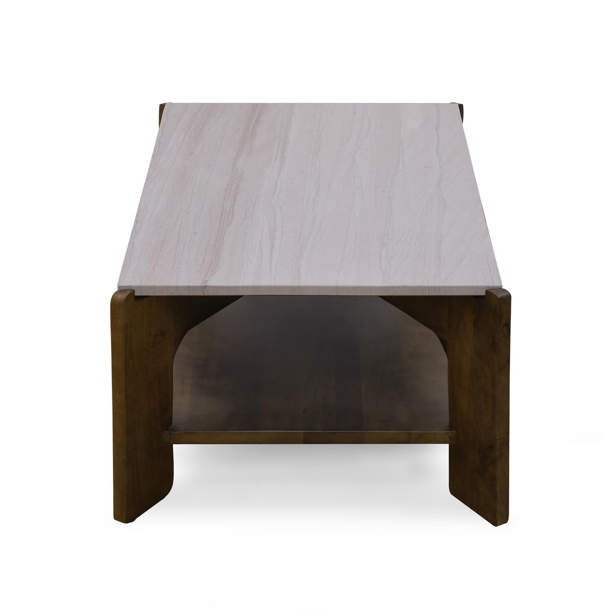 Okan Marble Top Center Table- Walnut