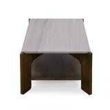 Okan Marble Top Center Table- Walnut