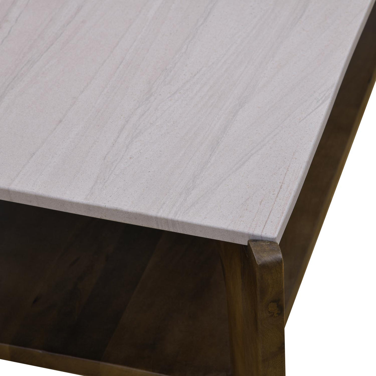 Okan Marble Top Center Table- Walnut