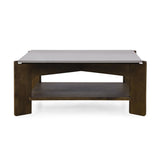 Okan Marble Top Center Table- Walnut