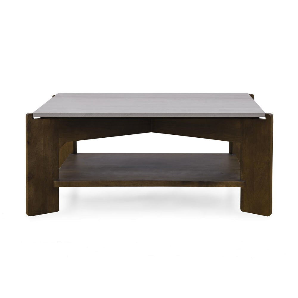 Okan Marble Top Center Table- Walnut