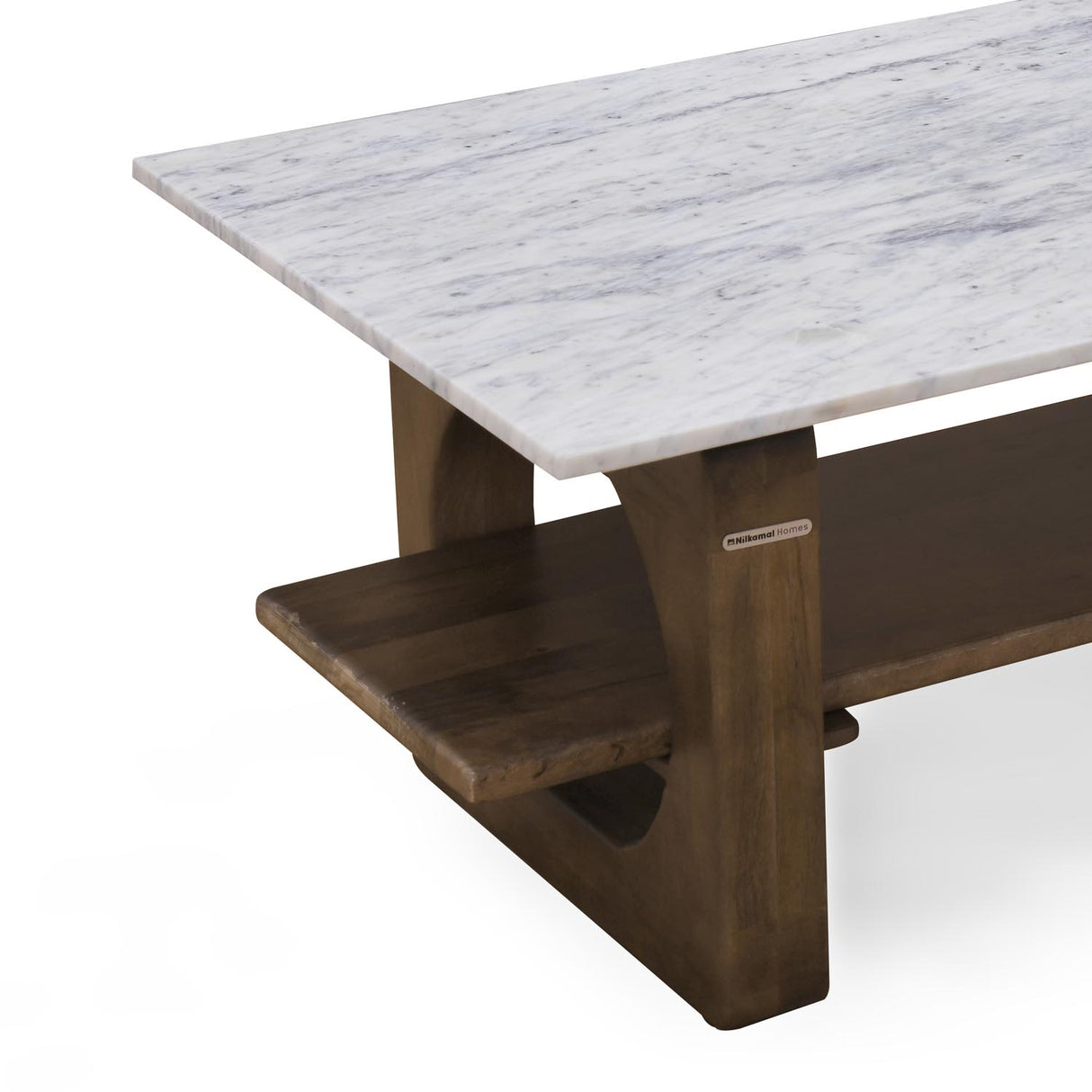 Zenea Marble Top Center Table- Walnut