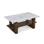 Zenea Marble Top Center Table- Walnut