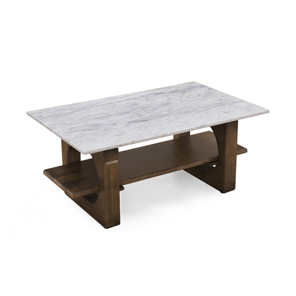 Zenea Marble Top Center Table- Walnut