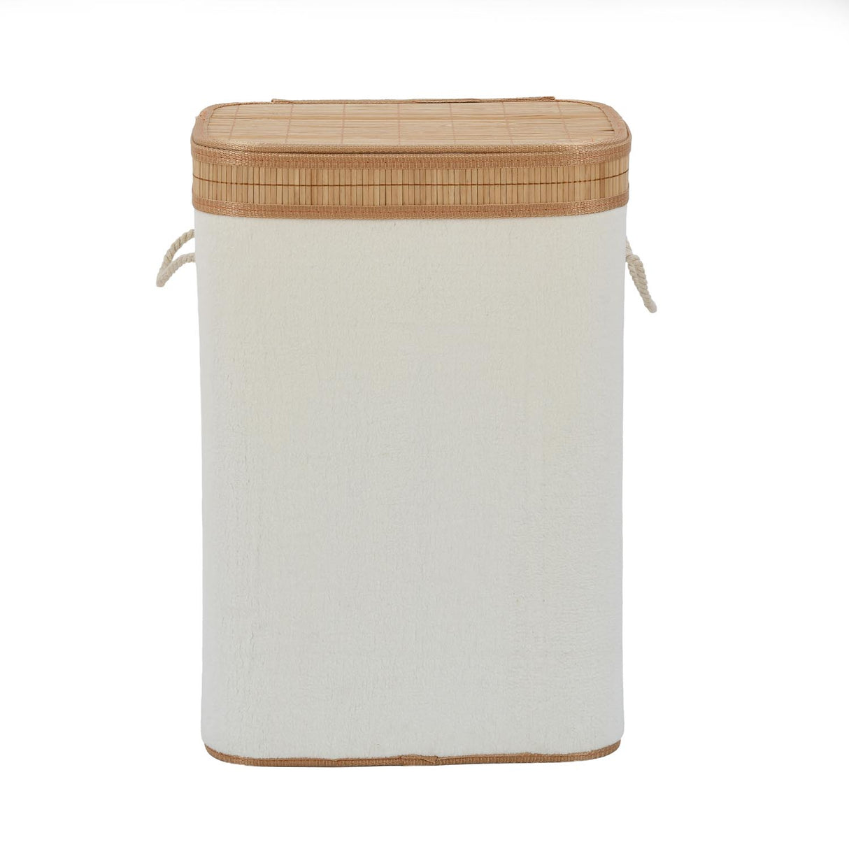 Plush Bamboo and Polyester Laundry Cover Bag- White