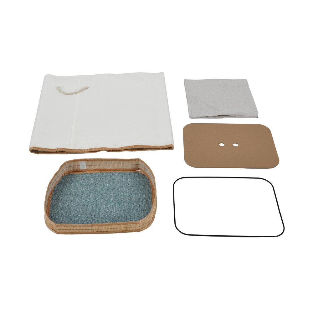 Plush Bamboo and Polyester Laundry Cover Bag- White