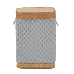 Diamond Pattern Bamboo and Polyester Laundry Bag Cover- Grey
