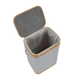 Diamond Pattern Bamboo and Polyester Laundry Bag Cover- Grey