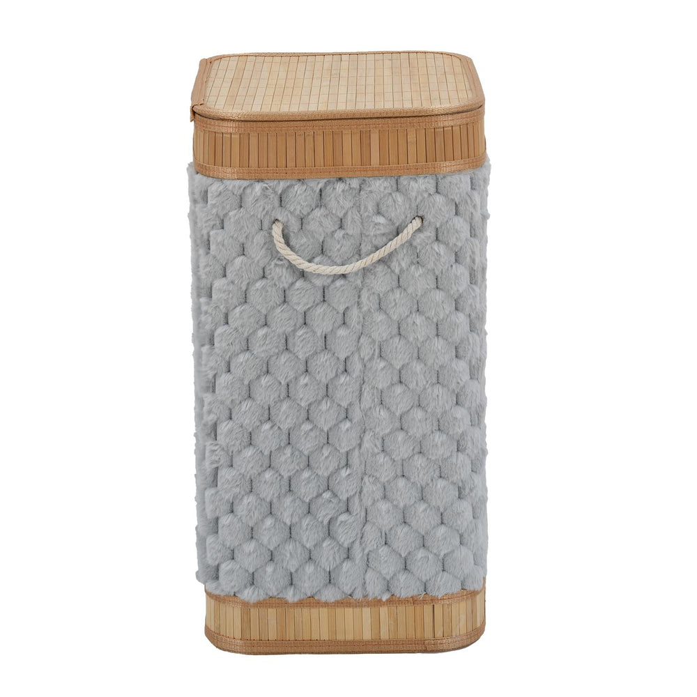 Diamond Pattern Bamboo and Polyester Laundry Bag Cover- Grey