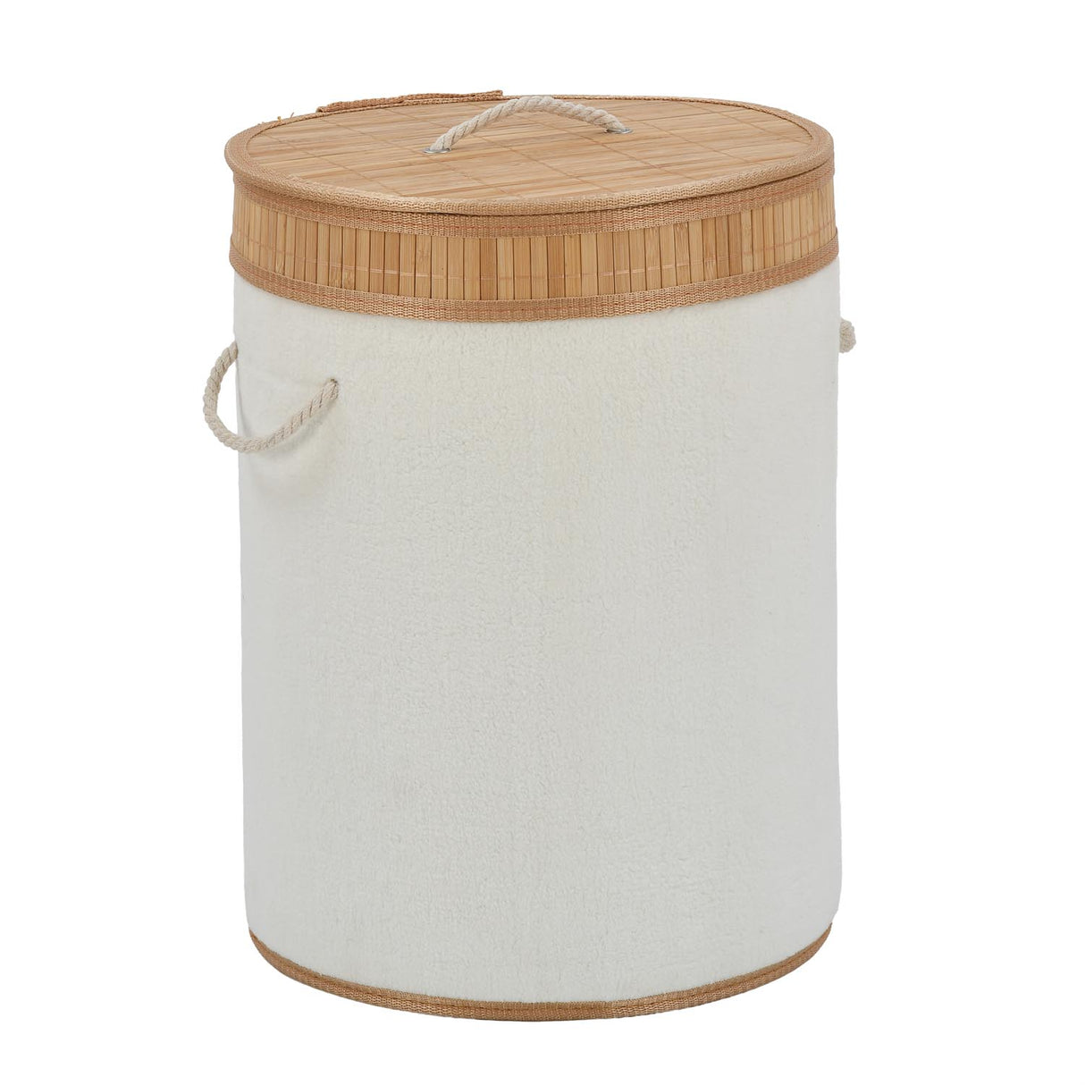 Plush Bamboo and Polyester Laundry Bag Cover- White