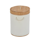 Plush Bamboo and Polyester Laundry Bag Cover- White