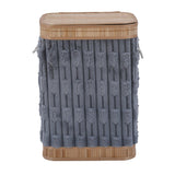 Decorative Bamboo and Polyester Laundry Bag Cover- Grey