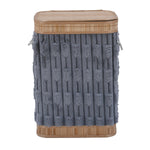 Decorative Bamboo and Polyester Laundry Bag Cover- Grey