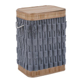 Decorative Bamboo and Polyester Laundry Bag Cover- Grey