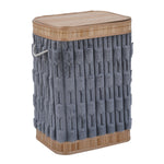 Decorative Bamboo and Polyester Laundry Bag Cover- Grey