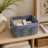 Decorative Bamboo and Polyester Organiser Cover- Grey