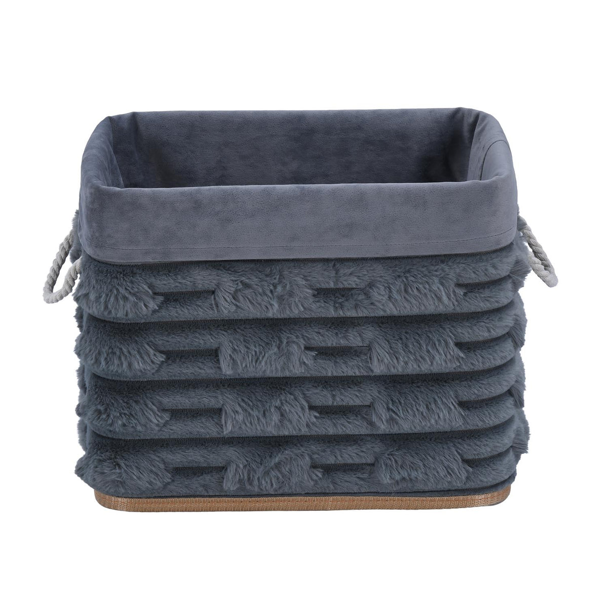 Decorative Bamboo and Polyester Organiser Cover- Grey