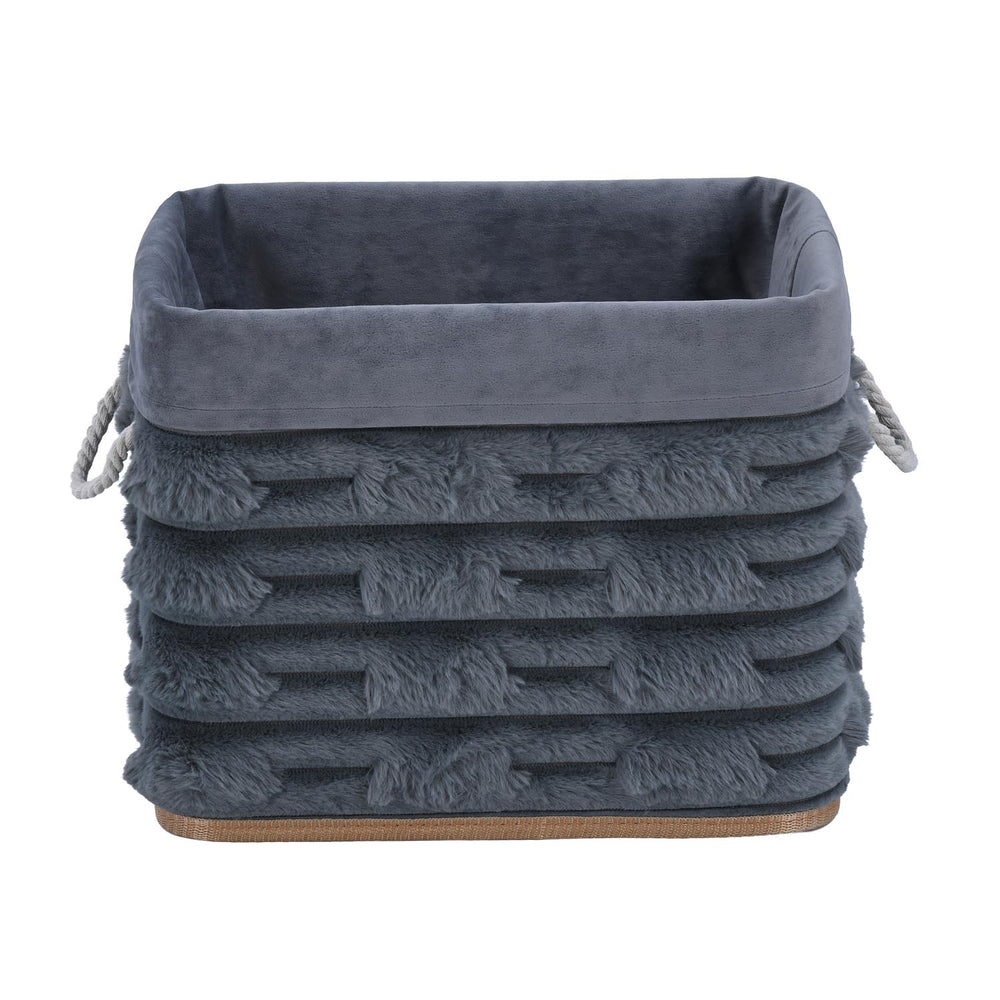 Decorative Bamboo and Polyester Organiser Cover- Grey
