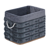 Decorative Bamboo and Polyester Organiser Cover- Grey