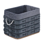 Decorative Bamboo and Polyester Organiser Cover- Grey