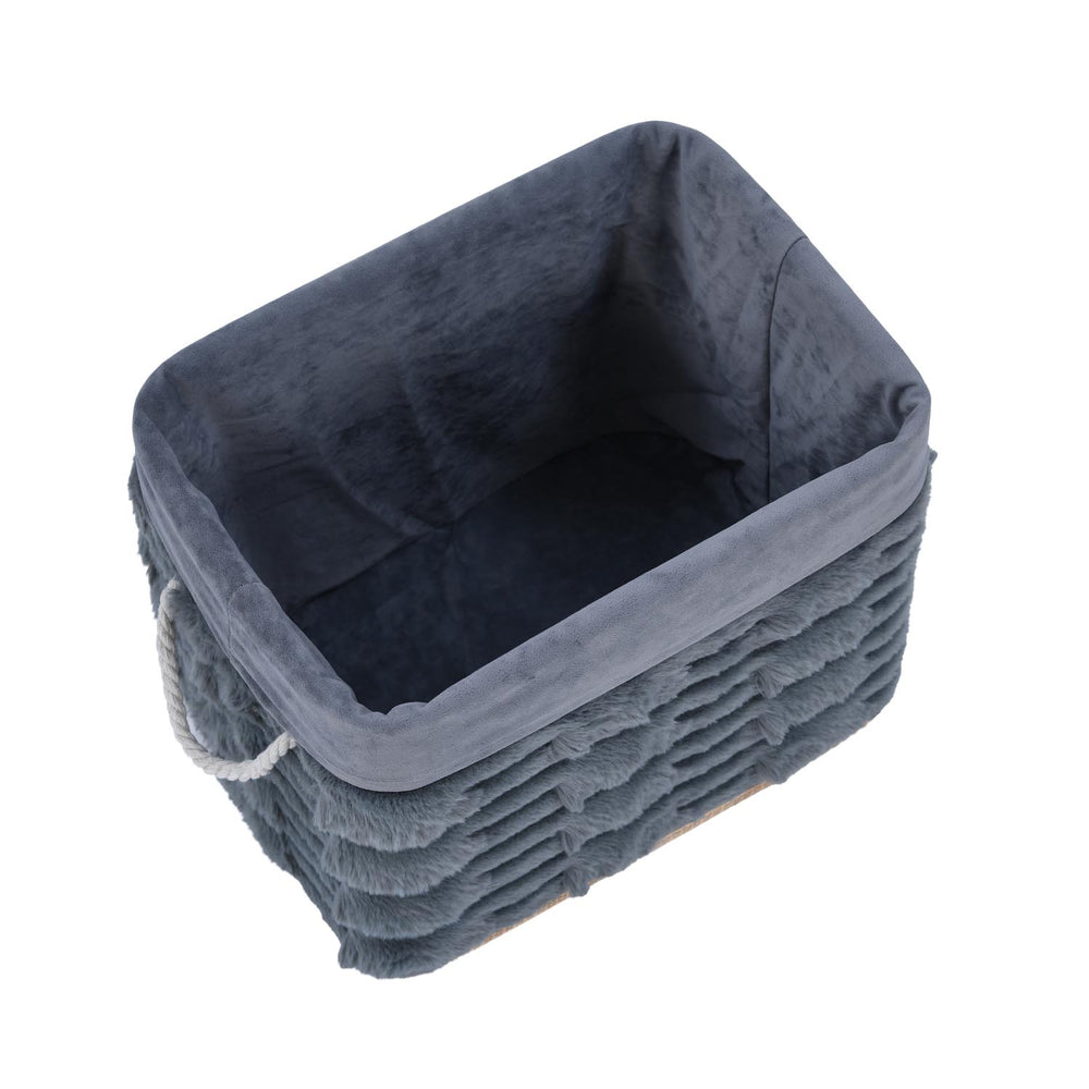 Decorative Bamboo and Polyester Organiser Cover- Grey
