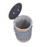 Decorative Bamboo and Polyester Laundry Bag Cover- Grey