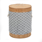Diamond Pattern Bamboo and Polyester Laundry Bag Cover- Grey