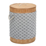 Diamond Pattern Bamboo and Polyester Laundry Bag Cover- Grey
