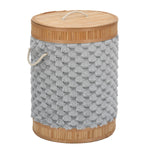 Diamond Pattern Bamboo and Polyester Laundry Bag Cover- Grey