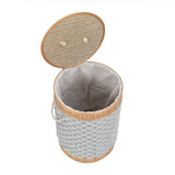 Diamond Pattern Bamboo and Polyester Laundry Bag Cover- Grey