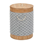 Diamond Pattern Bamboo and Polyester Laundry Bag Cover- Grey