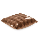 Soft Fur Polyester 20'' x 20" Filled Cushion - Brown