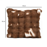 Soft Fur Polyester 20'' x 20" Filled Cushion - Brown