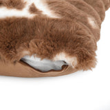 Soft Fur Polyester 20'' x 20" Filled Cushion - Brown