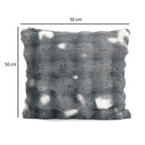 Soft Fur Polyester 20'' x 20" Filled Cushion - Grey