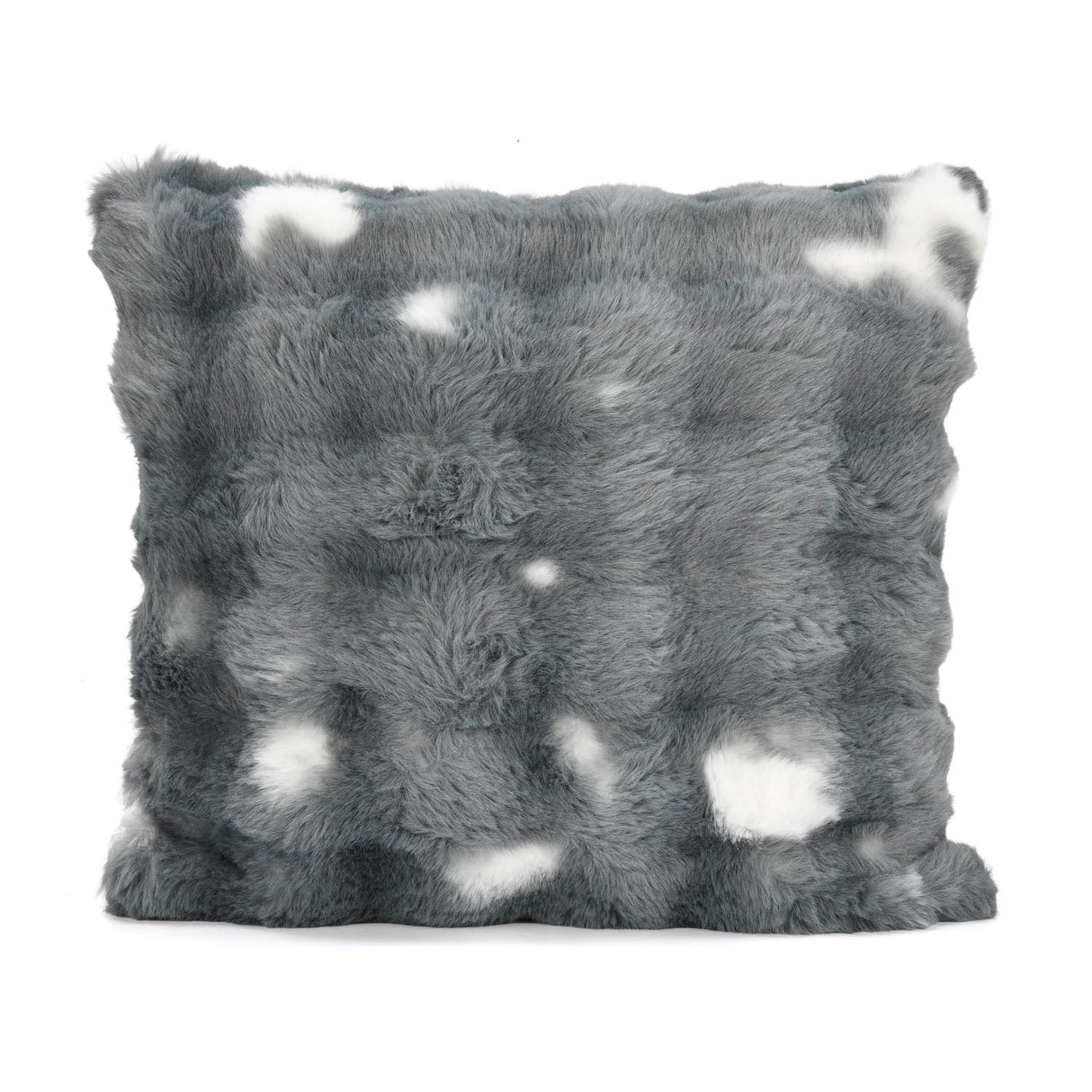 Soft Fur Polyester 20'' x 20" Filled Cushion - Grey