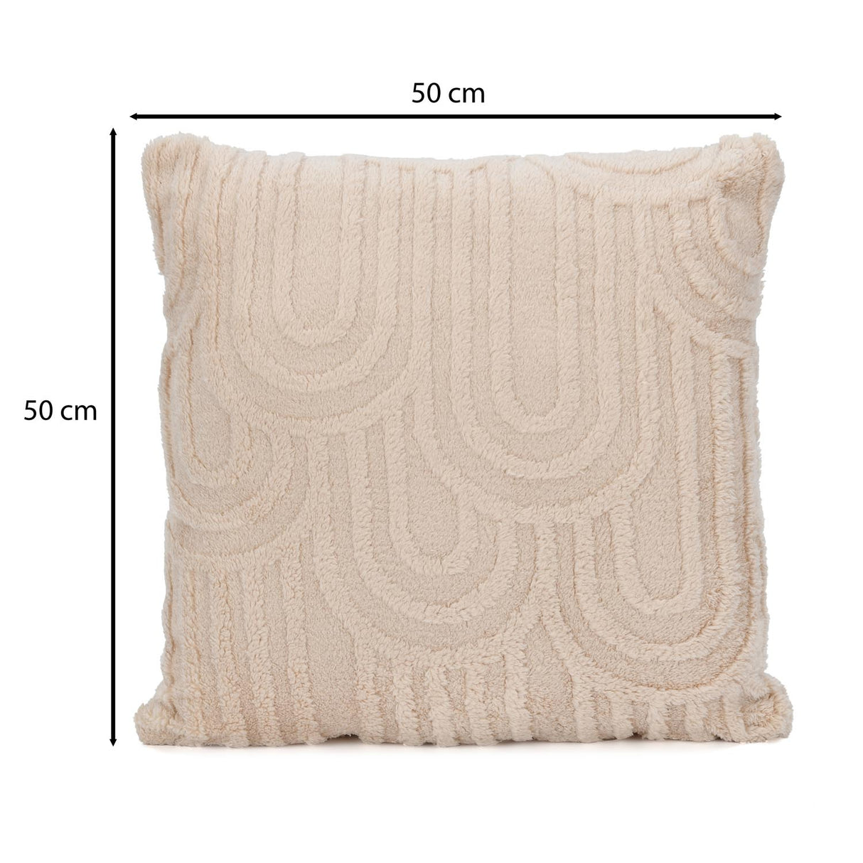 Jacquard Arch Polyester 20'' x 20" Filled Cushion - Beige