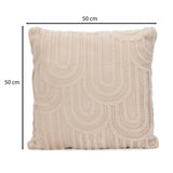 Jacquard Arch Polyester 20'' x 20" Filled Cushion - Beige