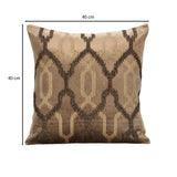 Oval Pattern Vicose Velvet  16" x 16" Cushion Cover- Gold
