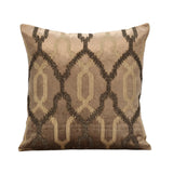 Oval Pattern Vicose Velvet  16" x 16" Cushion Cover- Gold
