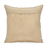 Oval Pattern Vicose Velvet  16" x 16" Cushion Cover- Gold